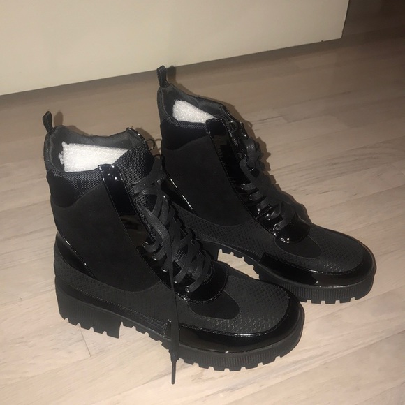Fashion Nova Shoes - Black Combat Boots